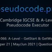 A Level 9618 Exam GetStart GetWord May Jun 2021 Paper 21 Question 7
