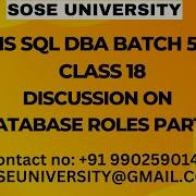 Sql DBA Batch 55 Class 18 Discussion On Database Roles Part 1 Contact 91 990259140