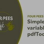 Four Pees Café 6 Simple Variables In PdfToolbox