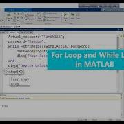For Loop And While Loop In MATLAB