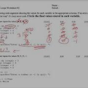 VB Tracing While Loops Worksheet 2