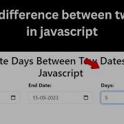 Get Difference Between Two Dates In Javascript