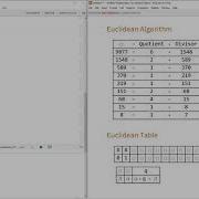 MATH 127 Euclidean Algorithm And Euclidean Table