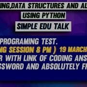 Programming Data Structures And Algorithms Using Python 19 March Evening Session NPTEL