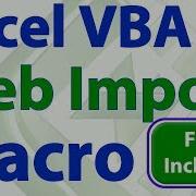 Import Web Data To Excel Using VBA Macros