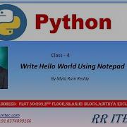 Python Hello World Using Notepad