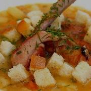 Гороховый суп на ароматных копченых косточках