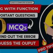 FUNCTIONS Output Based QUESTIONS CBSE Class 12 Computer Science HINDI