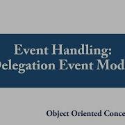 Event Handling Delegation Event Model