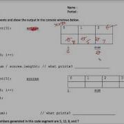 Java Tracing Arrays Worksheet 1