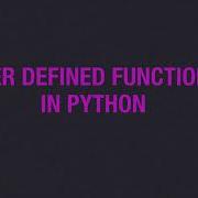 User Defined Functions In Python