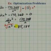 Optimization Minimized The Surface Are Of An Open Top Box
