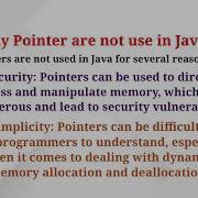 Why Pointer Are Not Use In Java Java Pointer Pointer