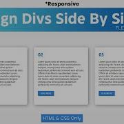 How To Align Divs Side By Side In HTML CSS Align Three Divs Responsive