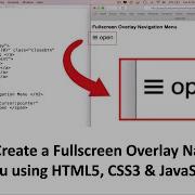 How To CODE A Fullscreen Overlay Navigation Menu Using HTML5 CSS3 JavaScript New