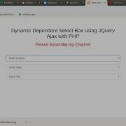 Dependent Select Box Using Jquery And Ajax In PHP