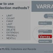 Oracle Plsql Records And Collections VARRAY Collection Methods