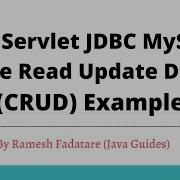 JSP Servlet JDBC MySQL Create Read Update Delete CRUD Example