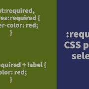Required CSS Pseudo Selector Explained