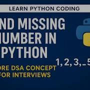 41 Find The Missing Number In An Array Python Coding Interview Question