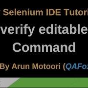 New Selenium IDE Part 43 Verify Editable Command