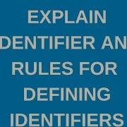 Java Tutorial 3 Explain Identifiers And Its Rules