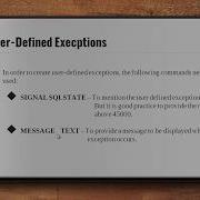 ADVANCED SQL EXCEPTIONS SESSION 8