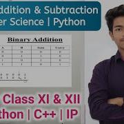 Binary Addition Subtraction 1 S 2 S Complement Python C IP