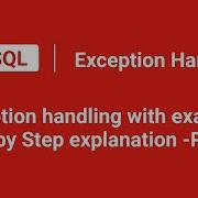 Exception Handling In PL SQL Step By Step Explanation With An Easy Example