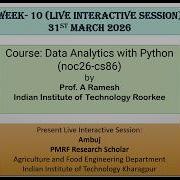 Week 10 Data Analytics With Python Noc26 Cs86