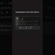Swapping Two Numbers In One Line Python Code Programming Zeroones Pythontutorial