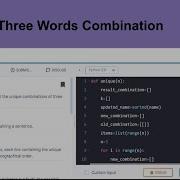 Three Word Combination Python Coding Challenge CCBP NxtWave
