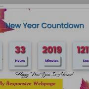 Happy New Year Countdown Using HTML CSS JavaScript With Source Code Animated Responsive Webpage