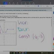 Finding Where A Function Is Increasing Decreasing Or Constant Given The Graph Interval Notation