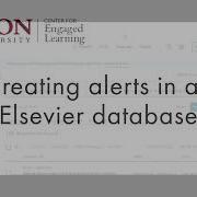 Creating Alerts In An Elsevier Database Finding SoTL Research