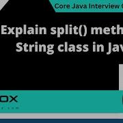 Explain Split Method Of String Class In Java Core Java Interview Question 348