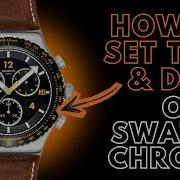 Как установить время и дату на часах хронографе Swatch
