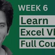 Week 6 Excel VBA Live Session