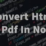Convert Html To Pdf In Node Js