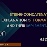 Python In Telugu Lec 5 String Concatenation Explanation Of Format Method And Their Implementation