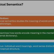 Lexical Semantics