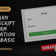 JavaScript Form Validation For Basic Learn JavaScript JavaScript Tutorial For Beginner Coding