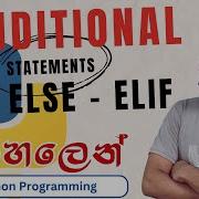 17 Conditional Statements If Else Elif Python Programming Sinhala