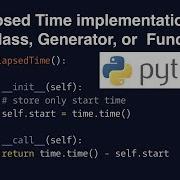 I Want Elapsed Time Use Class Generator Or Function