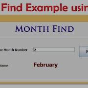Month Find Example Using Java