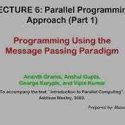 Lecture 6 Parallel Programming Approach