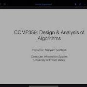 COMP359 Design And Analysis Of Algorithms Dynamic Programming Job Interval Scheduling