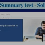 Part 1 Summary Test Solutions Programming Essentials In Python Python Quiz