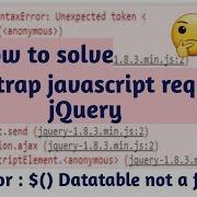 How To Fix Uncaught Error Bootstrap S JavaScript Requires JQuery Type DataTable Is Not A Function