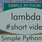 Lambda Simple Python Tutorials Shorts